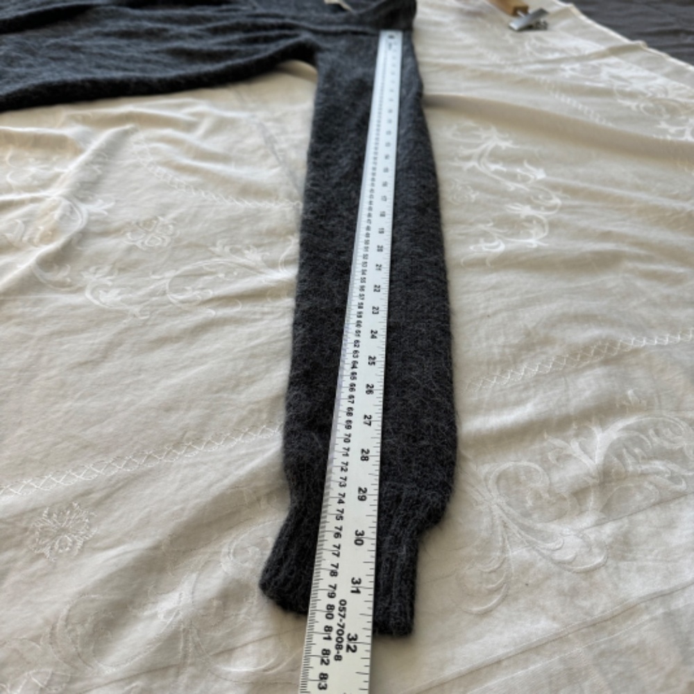 Jacob‎ Connexion Women's Charcoal Alpaca Blend Open Long Sleeve Short Cardigan S - Picture 8 of 11